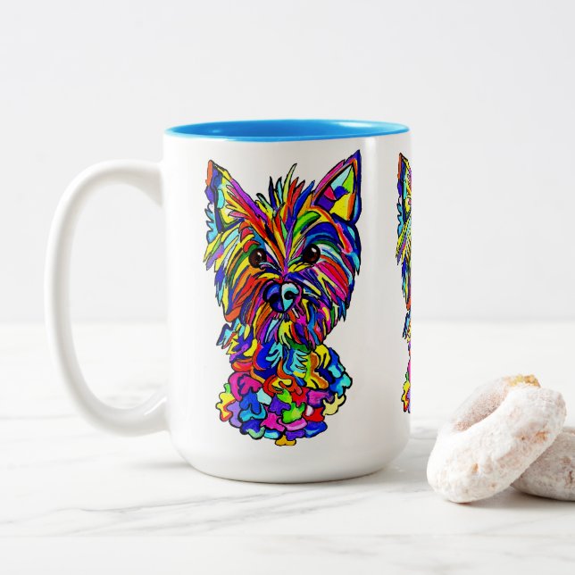 Taza Bicolor Westie Love Mug (Con donut)