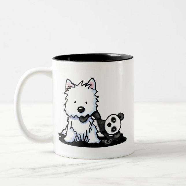 Taza Bicolor Westie Panda Lover (Izquierda)