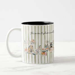 Taza Bicolor Whimsical Animals Drinking Time