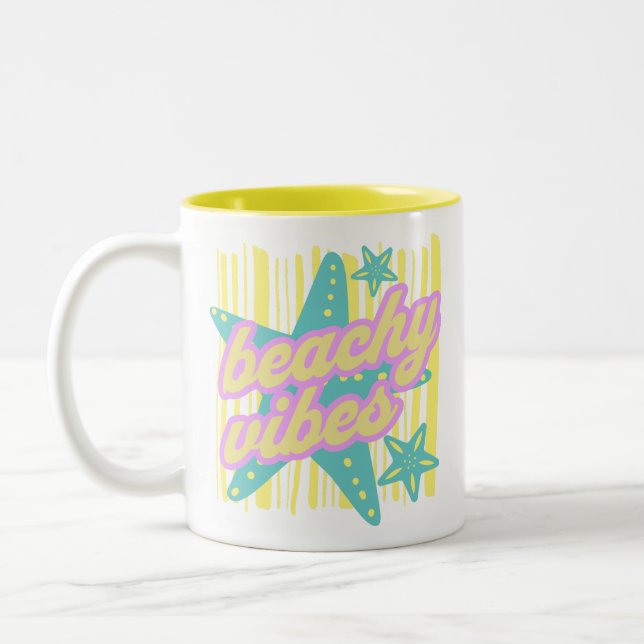 Taza Bicolor Whimsical Beach Seashells (Izquierda)