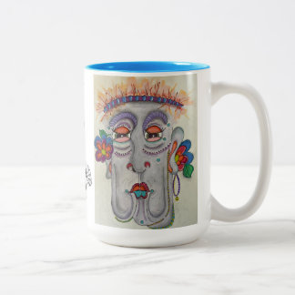 Taza Bicolor Whimsical Face Mug
