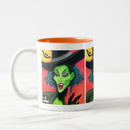 Taza Bicolor Whimsical Halloween Witch