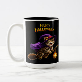 Taza Bicolor Whimsical happy Halloween two