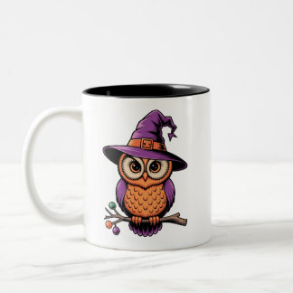 Taza Bicolor Whimsical Owl Witch