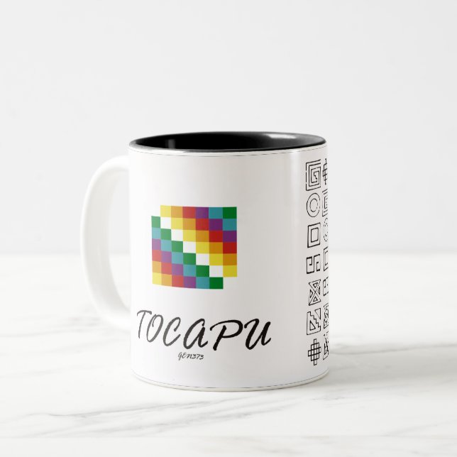 Taza Bicolor Whipala y Tocapu (Anverso izquierdo)