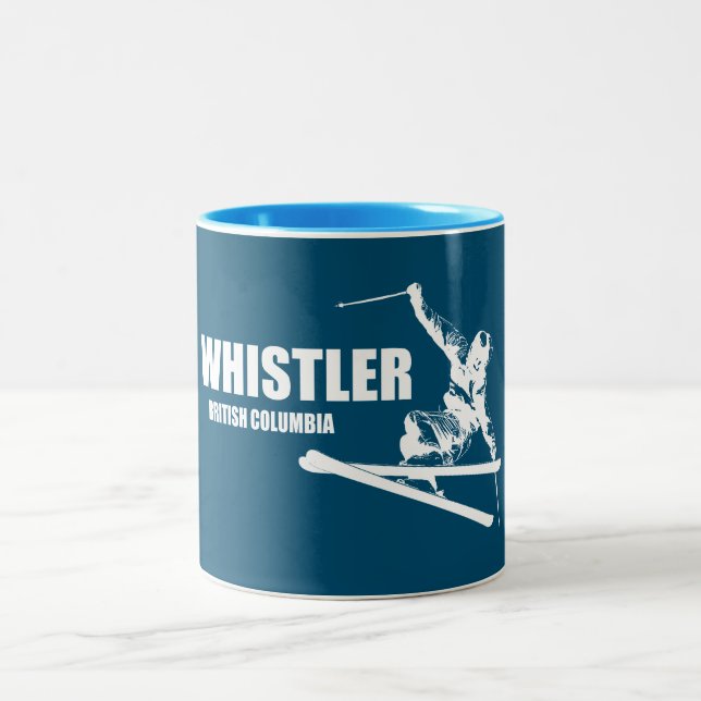Taza Bicolor Whistler British Columbia Skier (Centro)