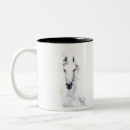 Taza Bicolor White Horse