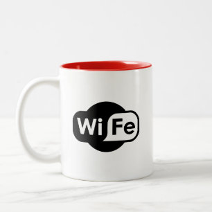 Taza Bicolor WiFe - Parodia WiFi