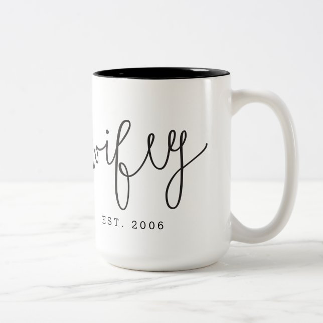 Taza Bicolor "Wifey" Pareja Mug | Aniversario | Boda (Derecha)