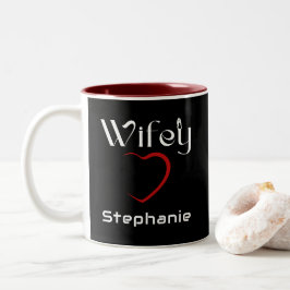 Taza Bicolor Wifey regalo del aniversario de la Boda de la pare