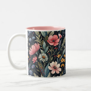 Taza Bicolor Wildflowers Botanical Inspiration 