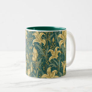 Taza Bicolor William Morris Golden Lily Vintage Pre-Rafaelita