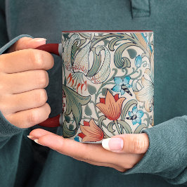 Taza Bicolor William Morris Lily Art Nouveau Floral Pattern Two