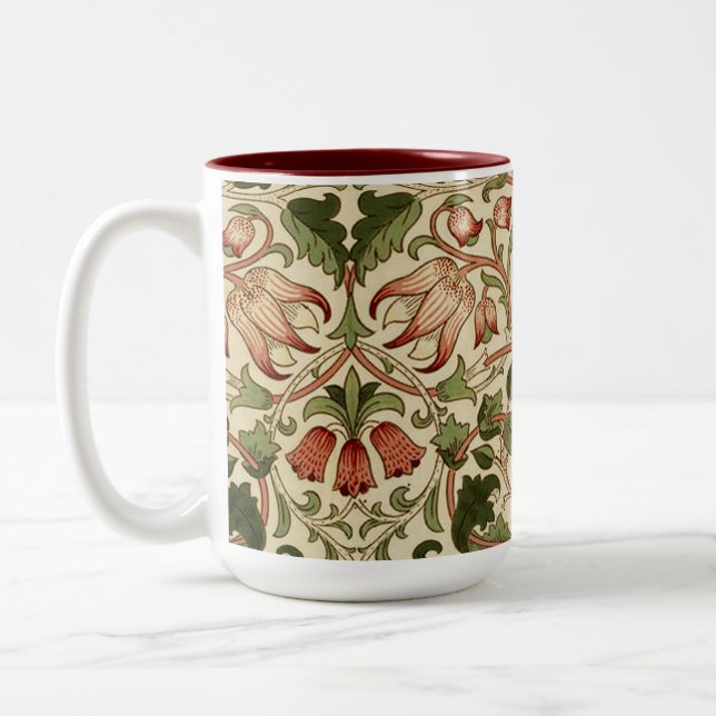 Taza Bicolor William Morris Lodden Foliage Green Pink (Izquierda)