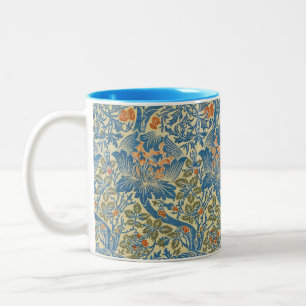 Taza Bicolor William Morris Rosa y Flor de Cardo Azul
