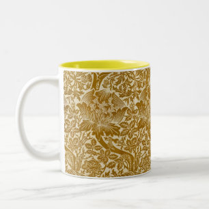 Taza Bicolor William Morris Rosa y Thistle Floral Golden