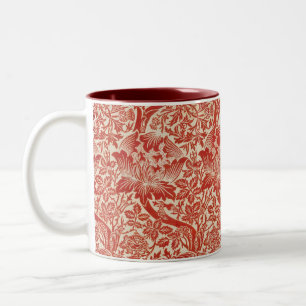 Taza Bicolor William Morris Rosa y Thistle Floral Red