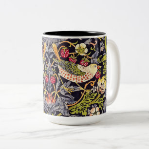 Taza Bicolor William Morris Strawberry Thief Floral Art Nouveau