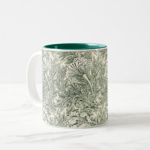 Taza Bicolor William Morris tulip fondo de pantalla verde texti