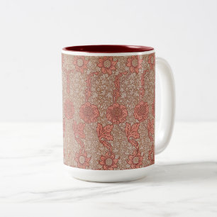 Taza Bicolor William Morris Vintage Kennet Flores Florales De C