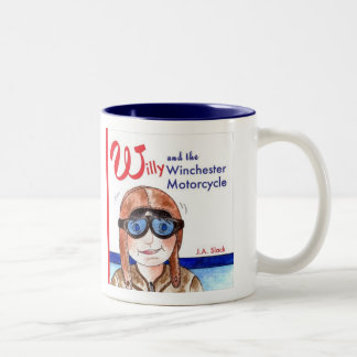 Taza Bicolor Willy y la motocicleta de Winchester