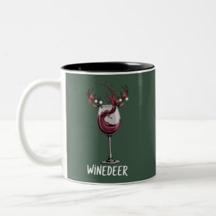 Taza Bicolor Winedeer Parejas Divertidas Navidad Coincidente Fi