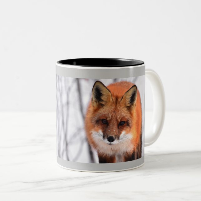 Taza Bicolor Winter Fox personalizada (Anverso derecho)