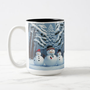 Taza Bicolor Winter Snowmen