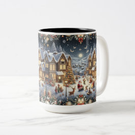 Taza Bicolor Winter Wonderland Sips: Cosy Navidades Magic Mug