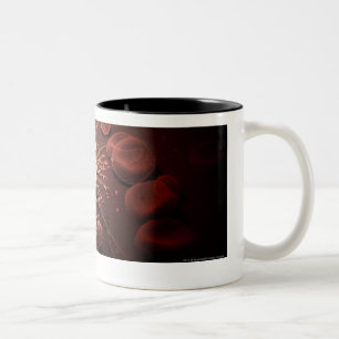 Taza Bicolor Wireframe de células cancerosas