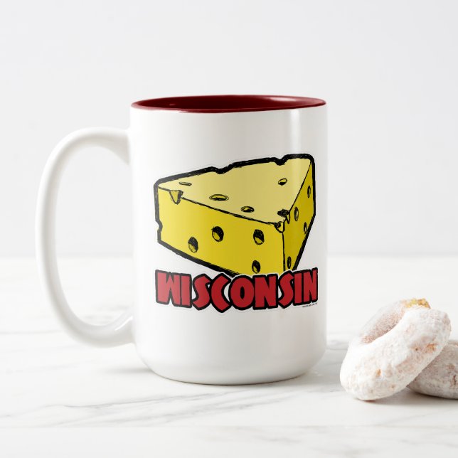 Taza Bicolor Wisconsin Cheese Wedge (Con donut)
