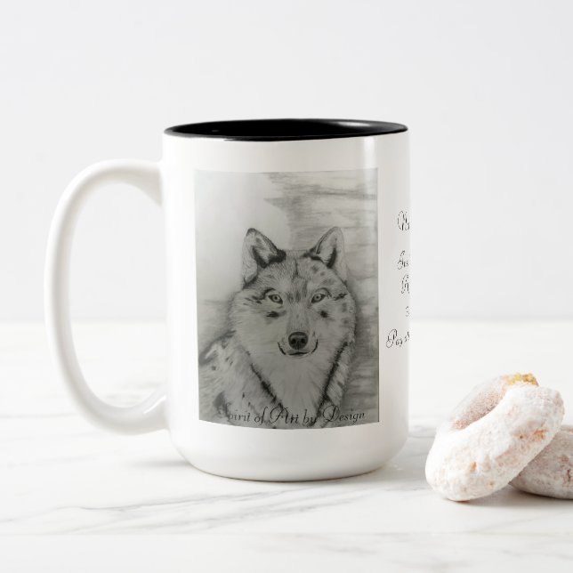 Taza Bicolor Wolf Coffee Mug (Con donut)