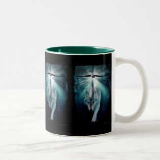 Taza Bicolor WOLF & EAGLE Wildlife Series