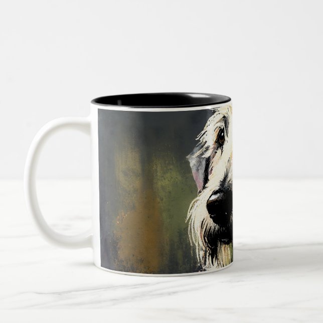 Taza Bicolor Wolfhound irlandés feliz (Izquierda)
