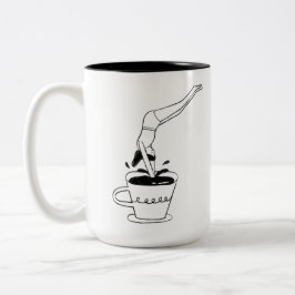 Taza Bicolor woman swimming in coffee cup