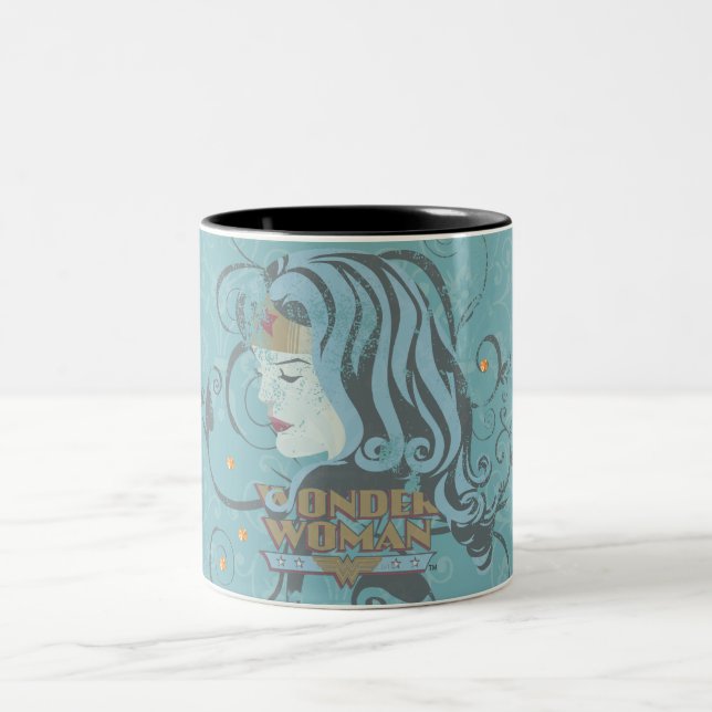 Taza Bicolor Wonder Woman Blue Background (Centro)