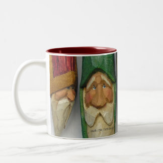 Taza Bicolor Woodcarvings de Santa (no. 0701)