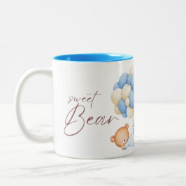 Taza Bicolor Woodland Bear Boy Fiesta de cumpleaños 1 Pastel