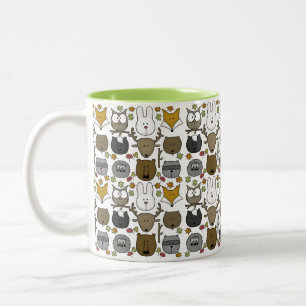 Taza Bicolor Woodland Critters-Best Forest Friends