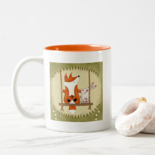 Taza Bicolor Woodland Fox y Bunny Swing