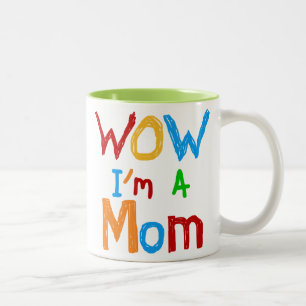 Taza Bicolor Wow soy camisetas y regalos de una mamá