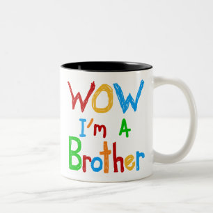 Taza Bicolor WOW, soy un hermano de camisetas y GIfts