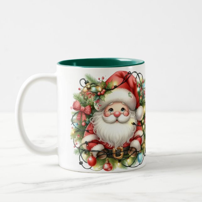 Taza Bicolor Wrapped Up Santa (Izquierda)