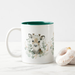 Taza Bicolor Wreath de vegetación pingüino de oso polar de reno