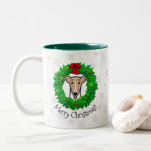Taza Bicolor Wreath & Lights Whippet - Amanecer y blanco