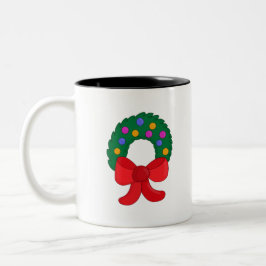 Taza Bicolor Wreath navidades