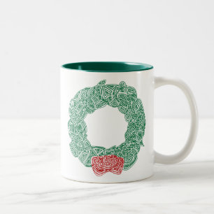 Taza Bicolor Wreath navidades
