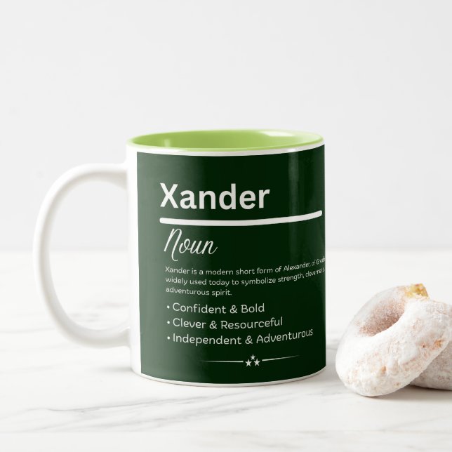 Taza Bicolor Xander Personalized Name (Con donut)