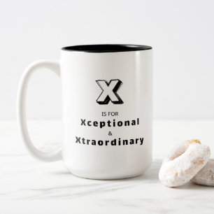 Taza Bicolor Xcepcional y Extraordinario X - Lujo Personalizado