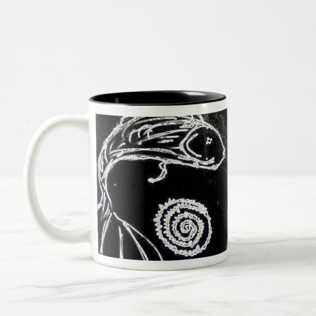Taza Bicolor yaie betta fish (Izquierda)